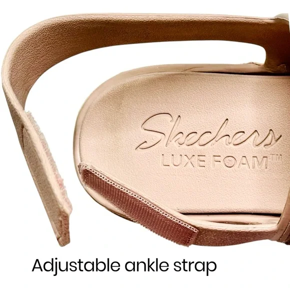 Skechers Foamies Footsteps Blush Sandal Sz 8 “How Extra” Pearl Sparkle Luxe Foam - Picture 6 of 13